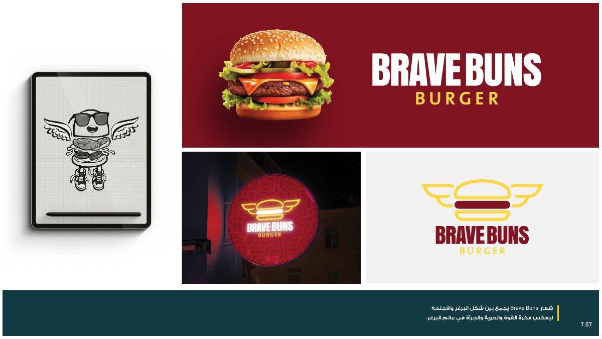 مشروع Brave Buns Burger — شعار وهوية